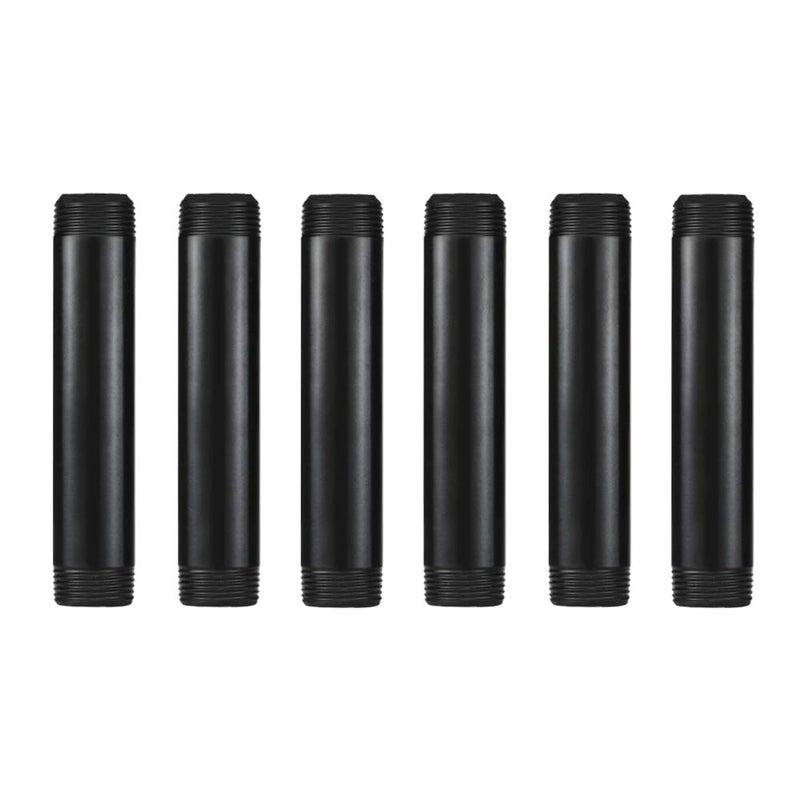 GeilSpace 1" Ã— 6" Pre-Cut Black Metal Pipe, Industrial Steel Fits Standard One Inch Threaded Pipes and Fittings - Vintage DIY Industrial Shelving (1" Ã— 6", Black) - Image 1